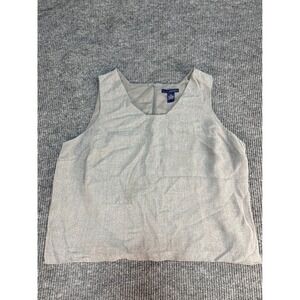 Venezia Womens Plus Size 22/24 Gray Sleeveless Shell Blouse Square Neck Lined